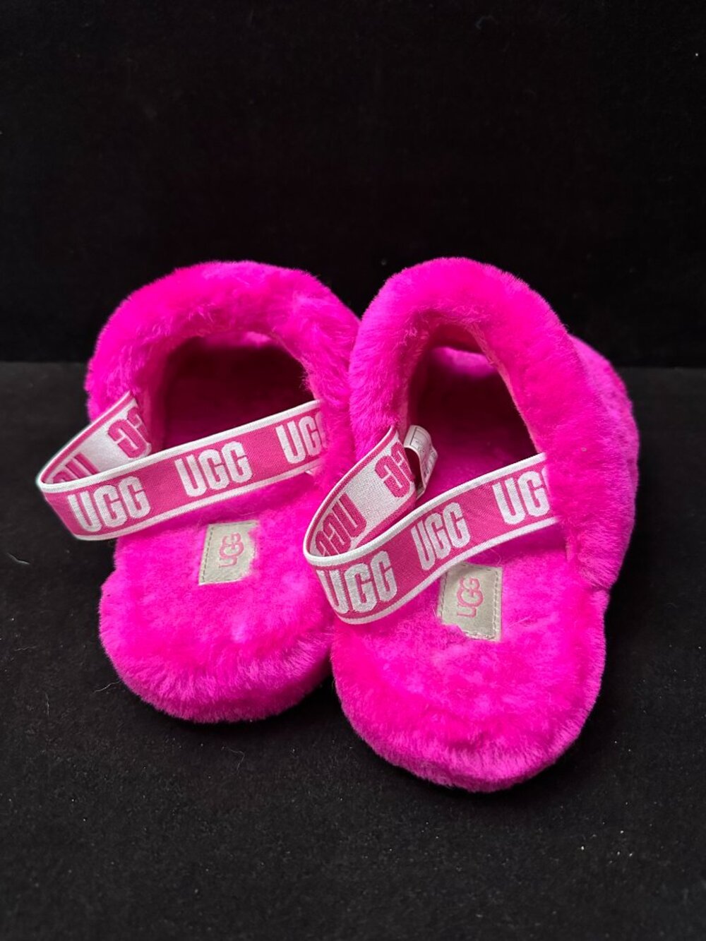 UGG Fluff Yeah Slide Pink Sheepskin Fluffy Platform Slippers Women Sz 6 - Picture 2 of 5